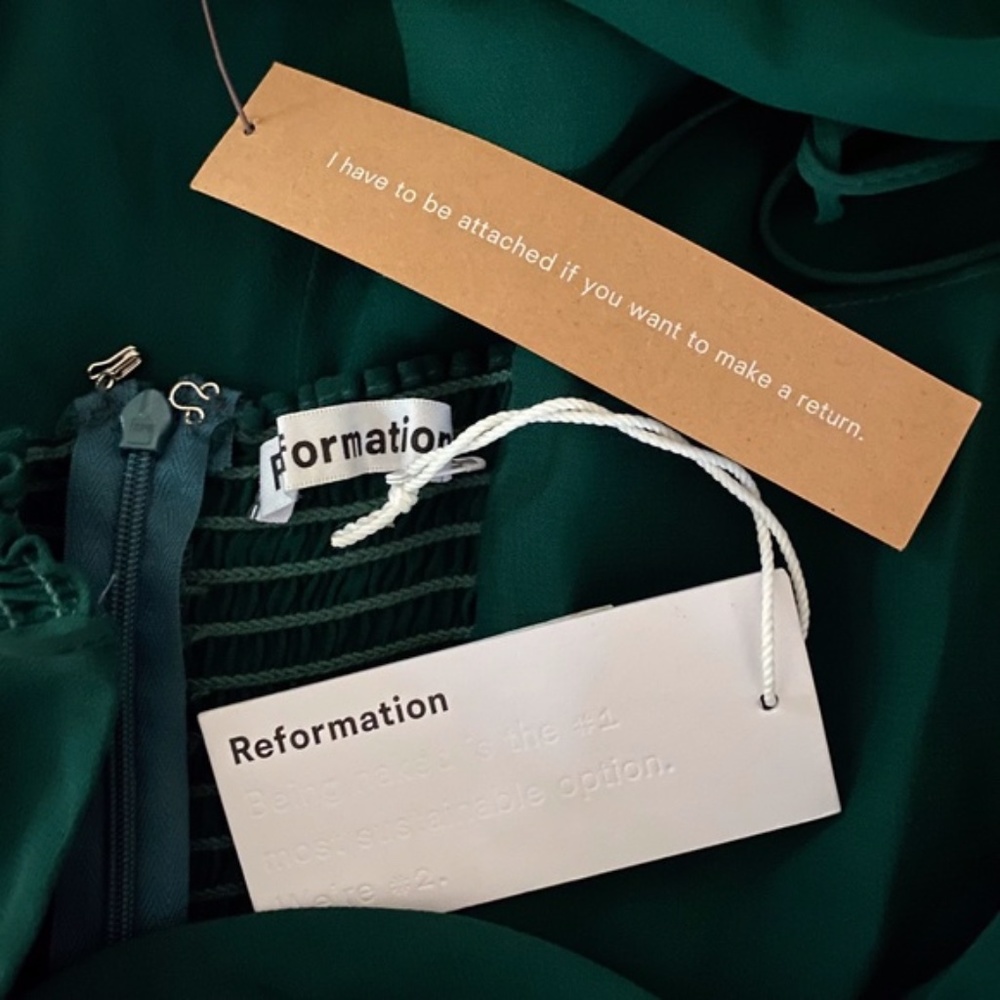 NEW Reformation Juliette Dress Emerald 2 - Picture 11 of 17
